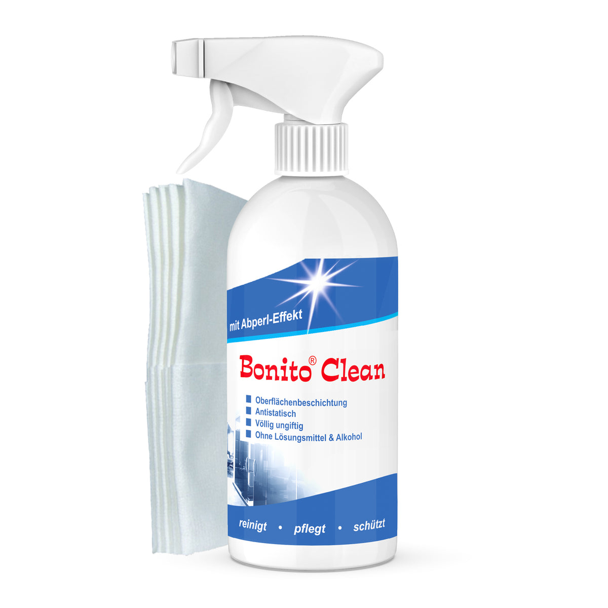 Bonito Clean Oberflächenreiniger 500 ml + 5 Poliertücher