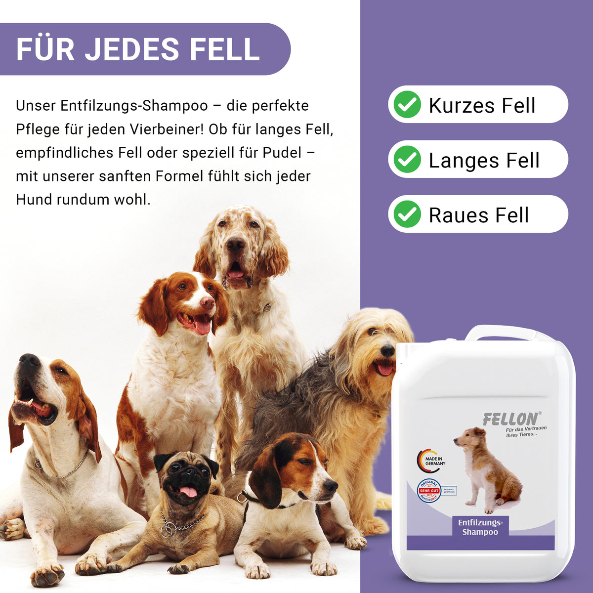 Fellon Entfilzungs-Shampoo für Hunde 10 Liter