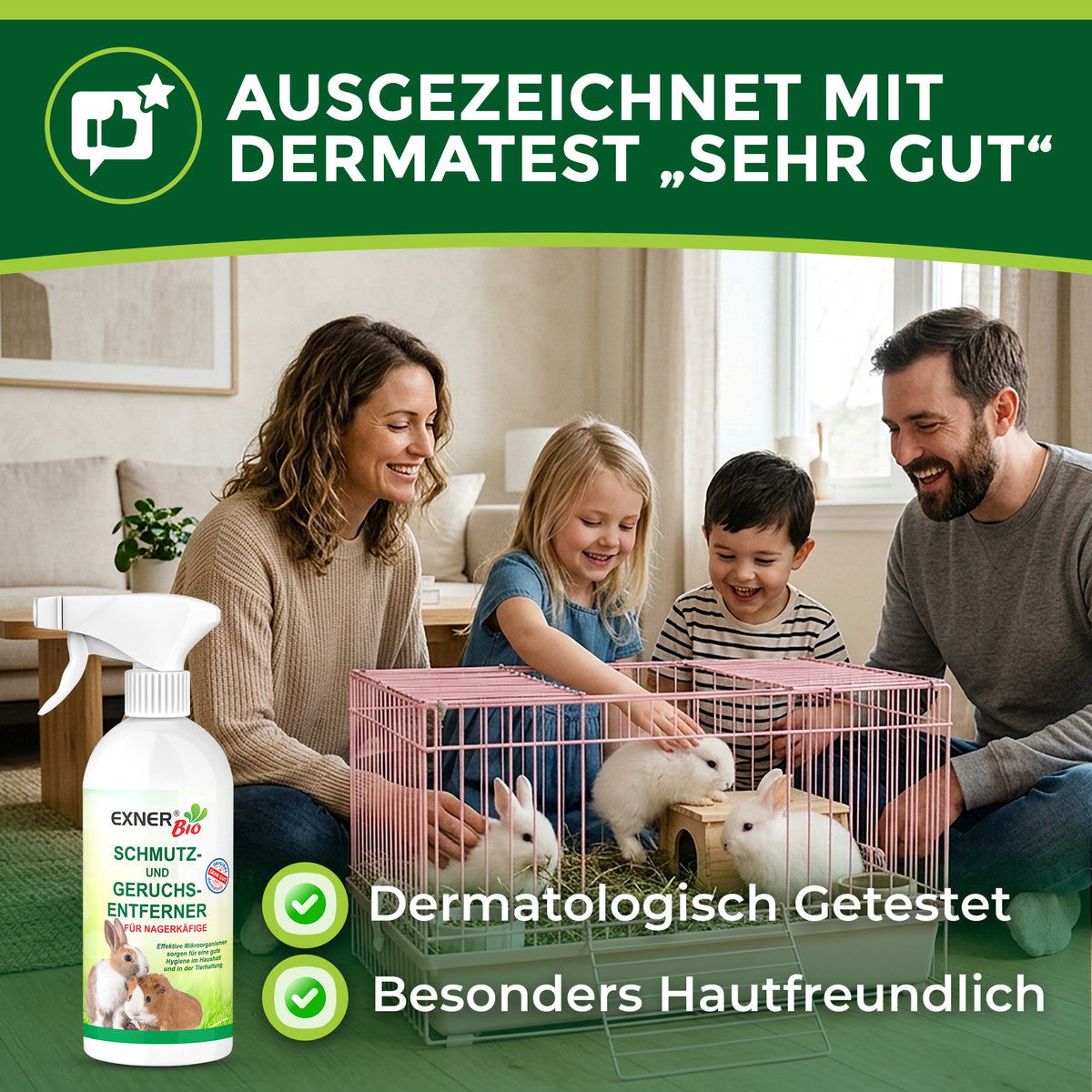 Exner Bio Schmutz- & Geruchsentferner für Nagerkäfige 500 ml