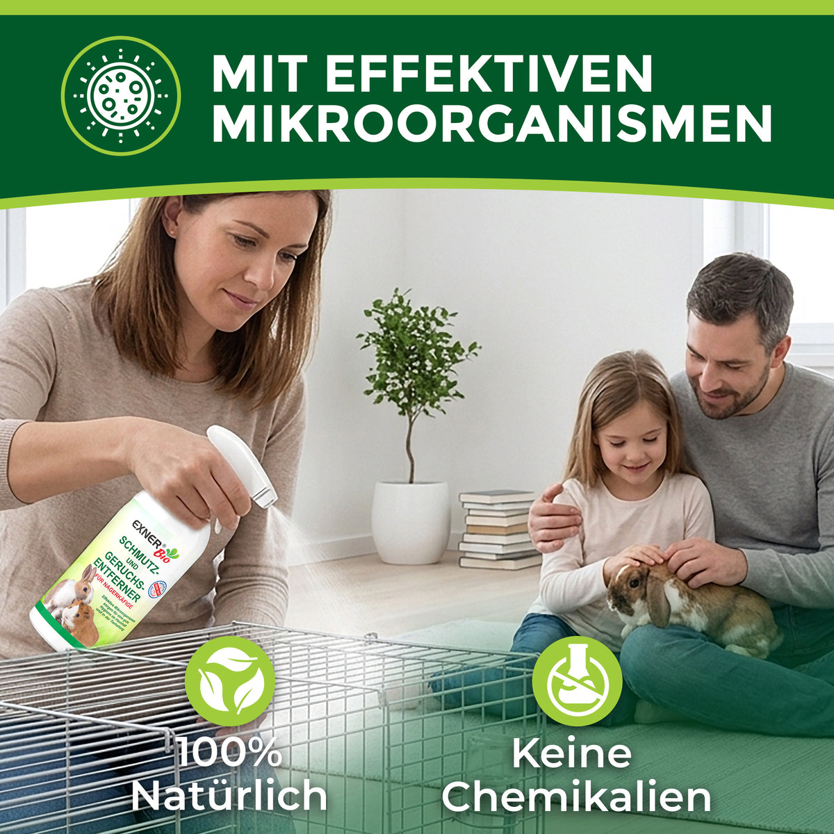 Exner Bio Schmutz- & Geruchsentferner für Nagerkäfige 500 ml