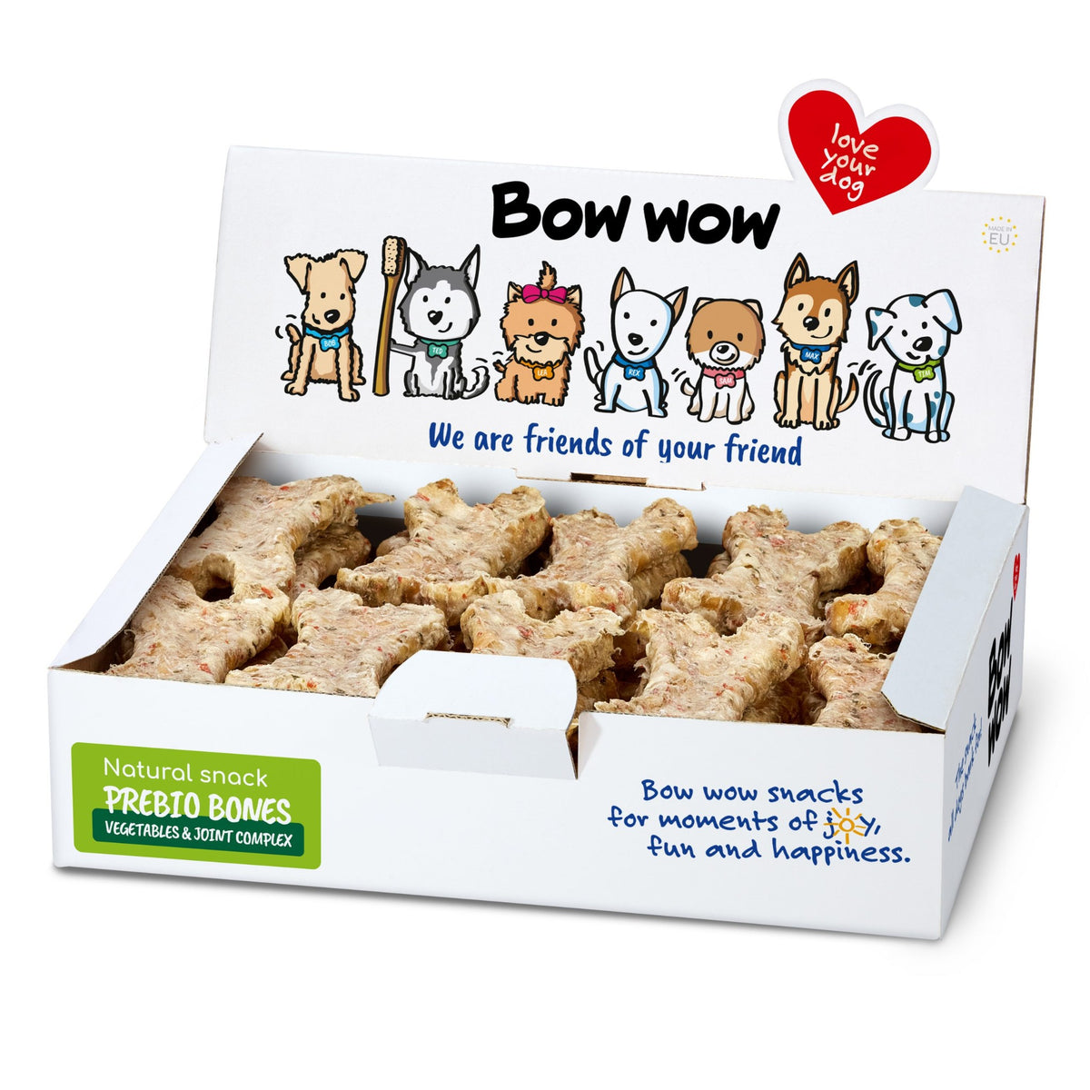 Bow Wow Super Natural Prebio Knochen Gemüse & Gelenknahrung, Display 30 Stück