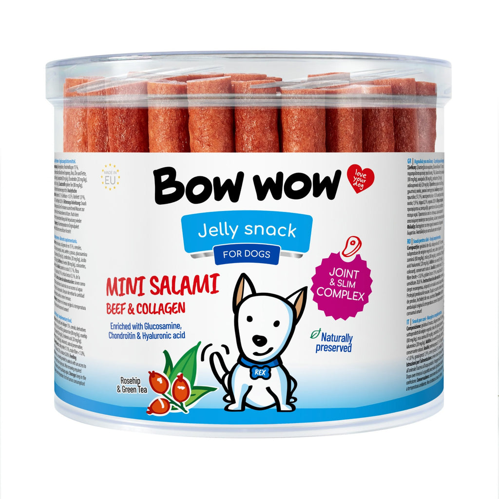 Bow Wow Mini Salami Stick mit Kollagen, Display 60 Stück