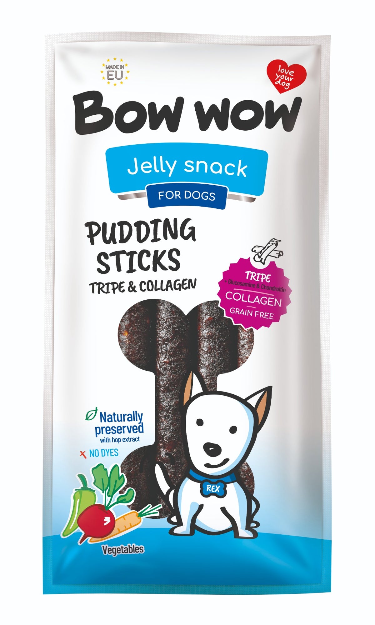 Bow Wow Pudding Stick Caramel 6 Stück