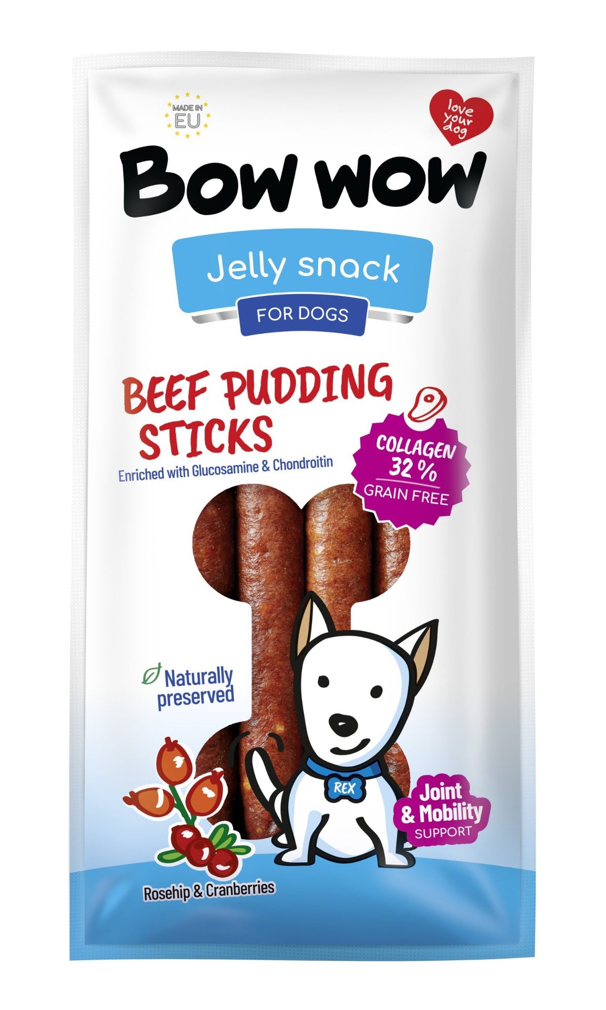 Bow Wow Pudding Stick Rind 6 Stück
