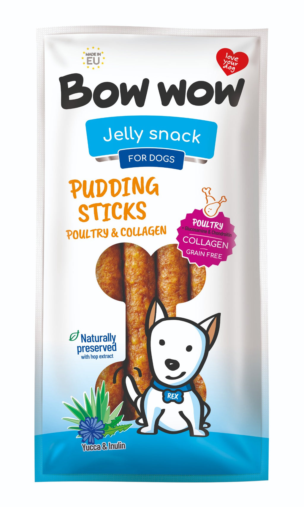 Bow Wow Pudding Stick Hähnchen 6 Stück