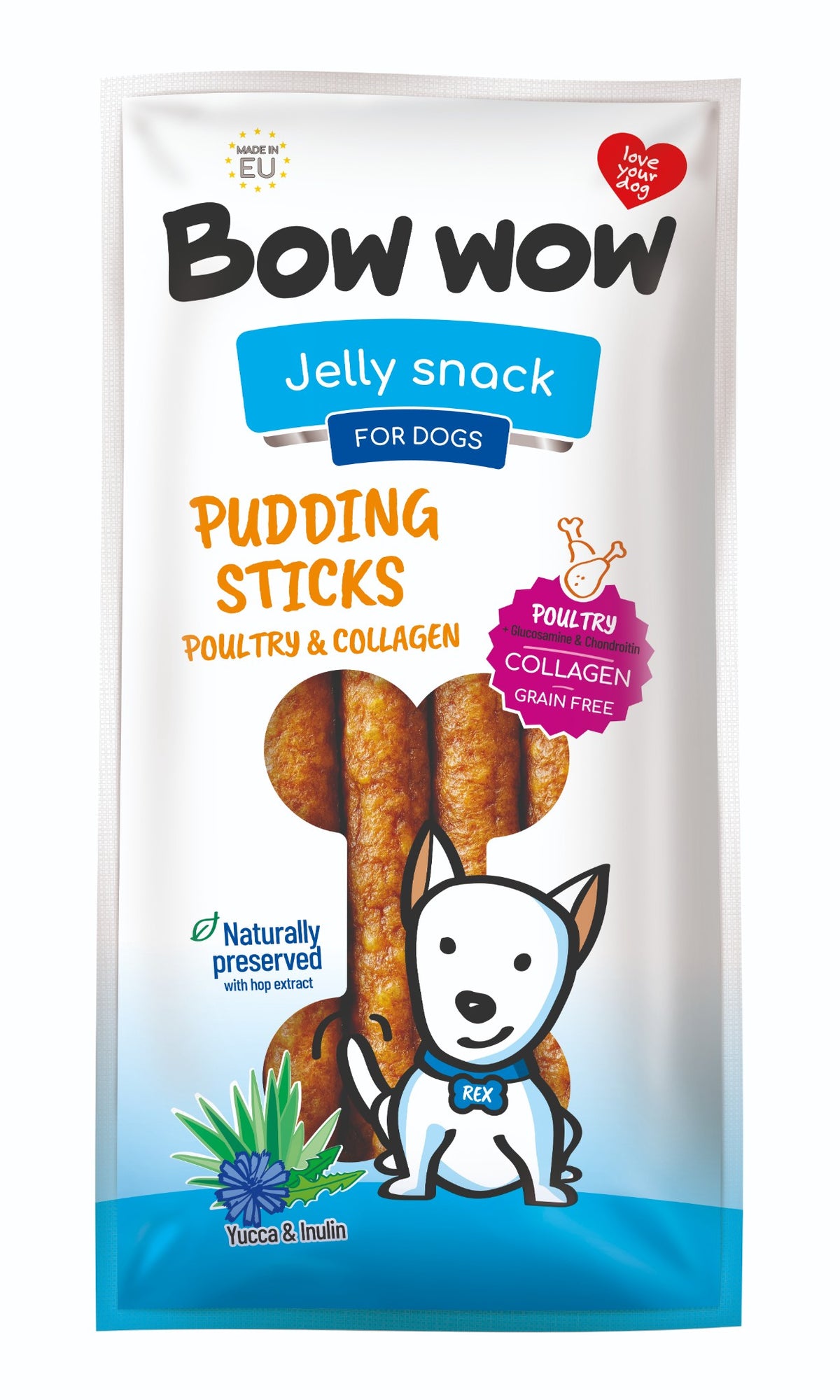Bow Wow Pudding Stick Hähnchen 6 Stück