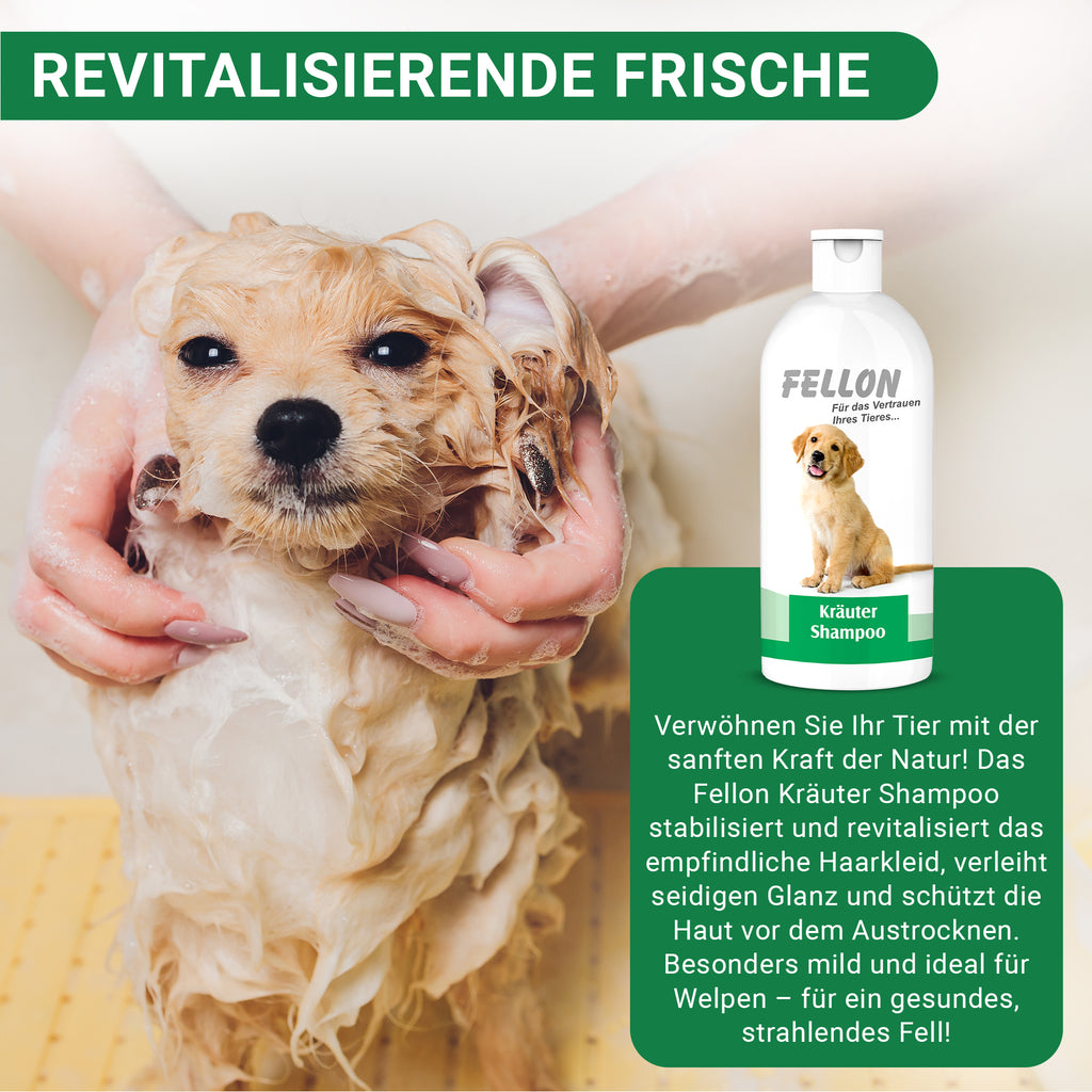 Fellon Kräuter Shampoo für Hunde 1 Liter – Bild 6