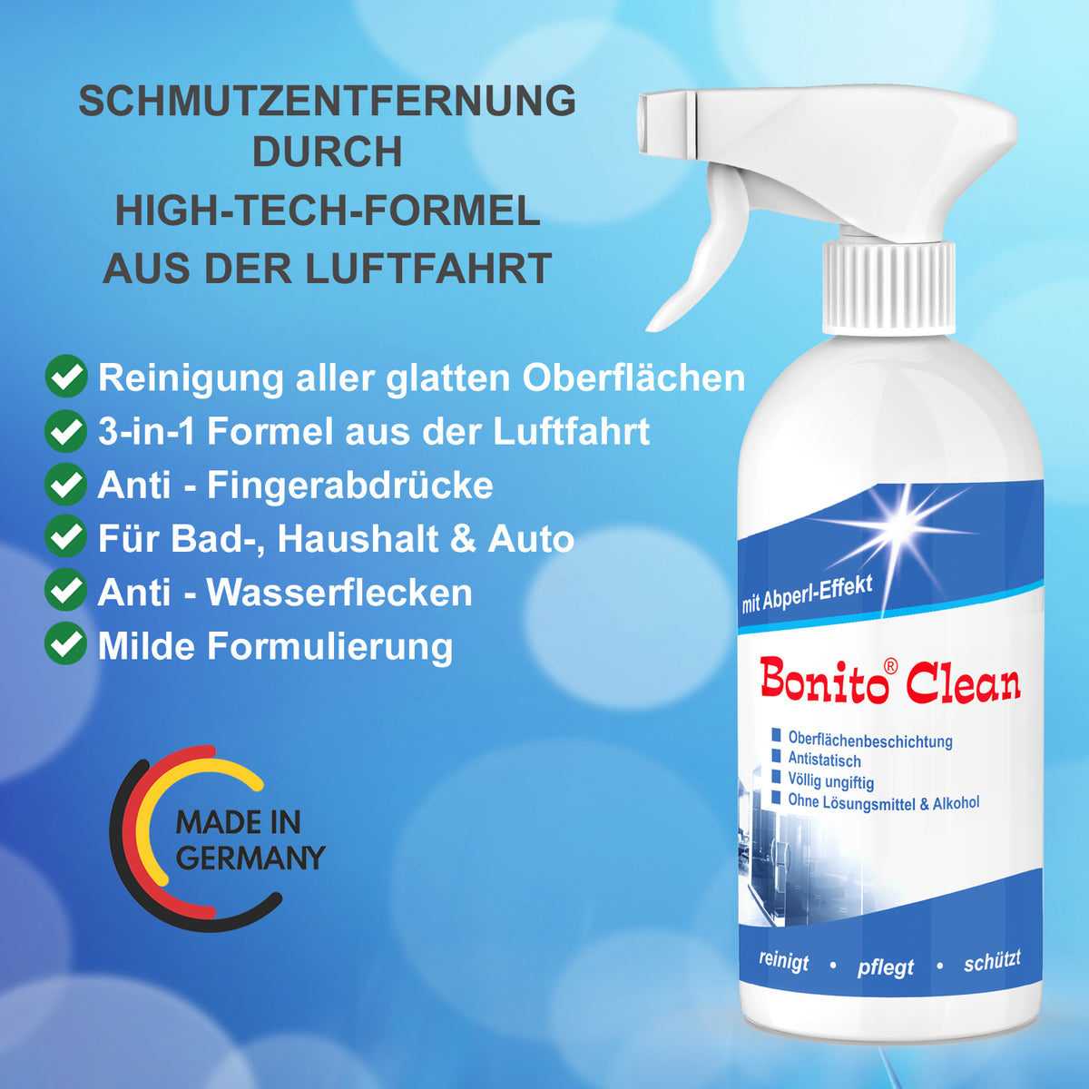 Bonito Clean 500 ml + 5 Poliertücher – Bild 4
