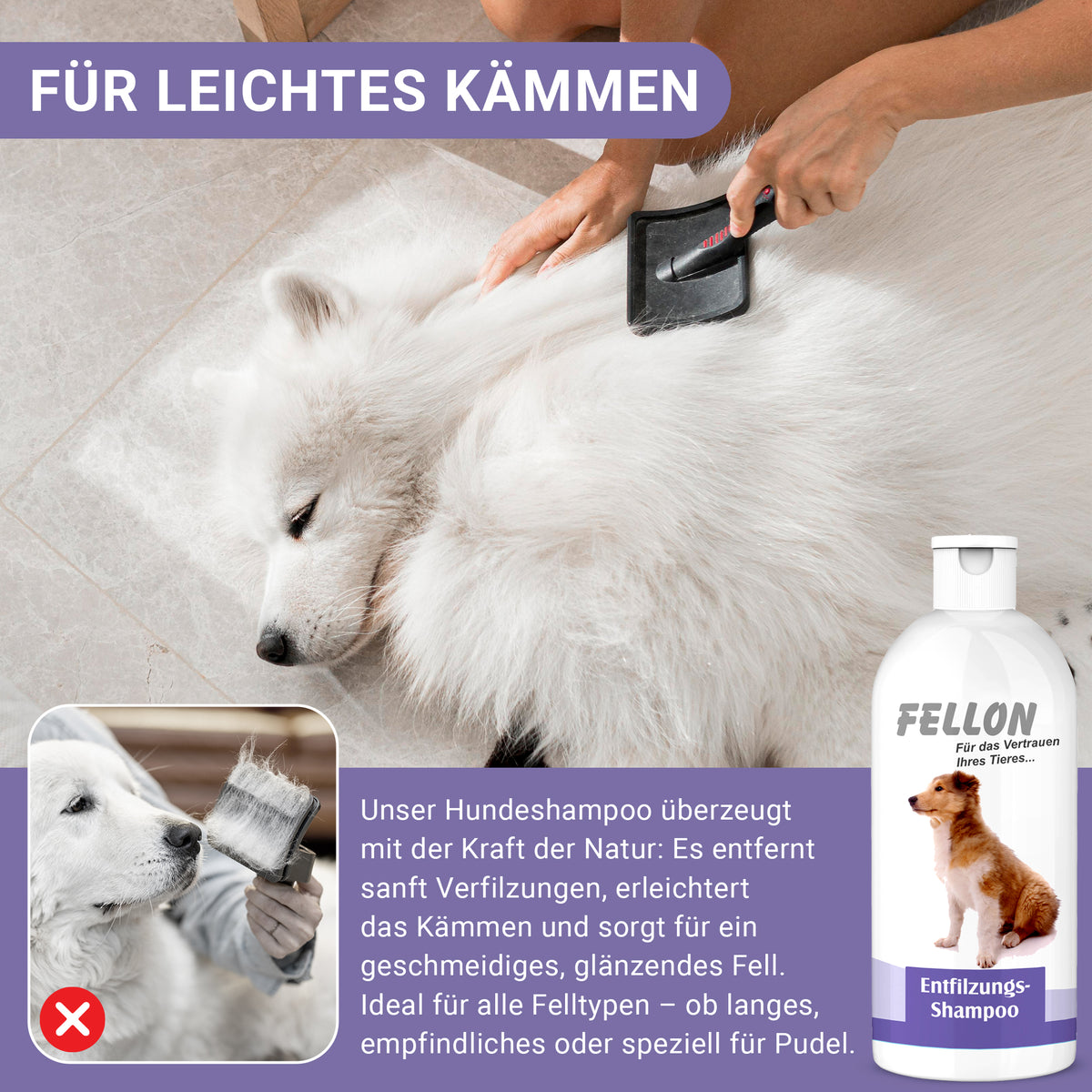 Fellon Entfilzungs-Shampoo für Hunde 10 Liter – Bild 3
