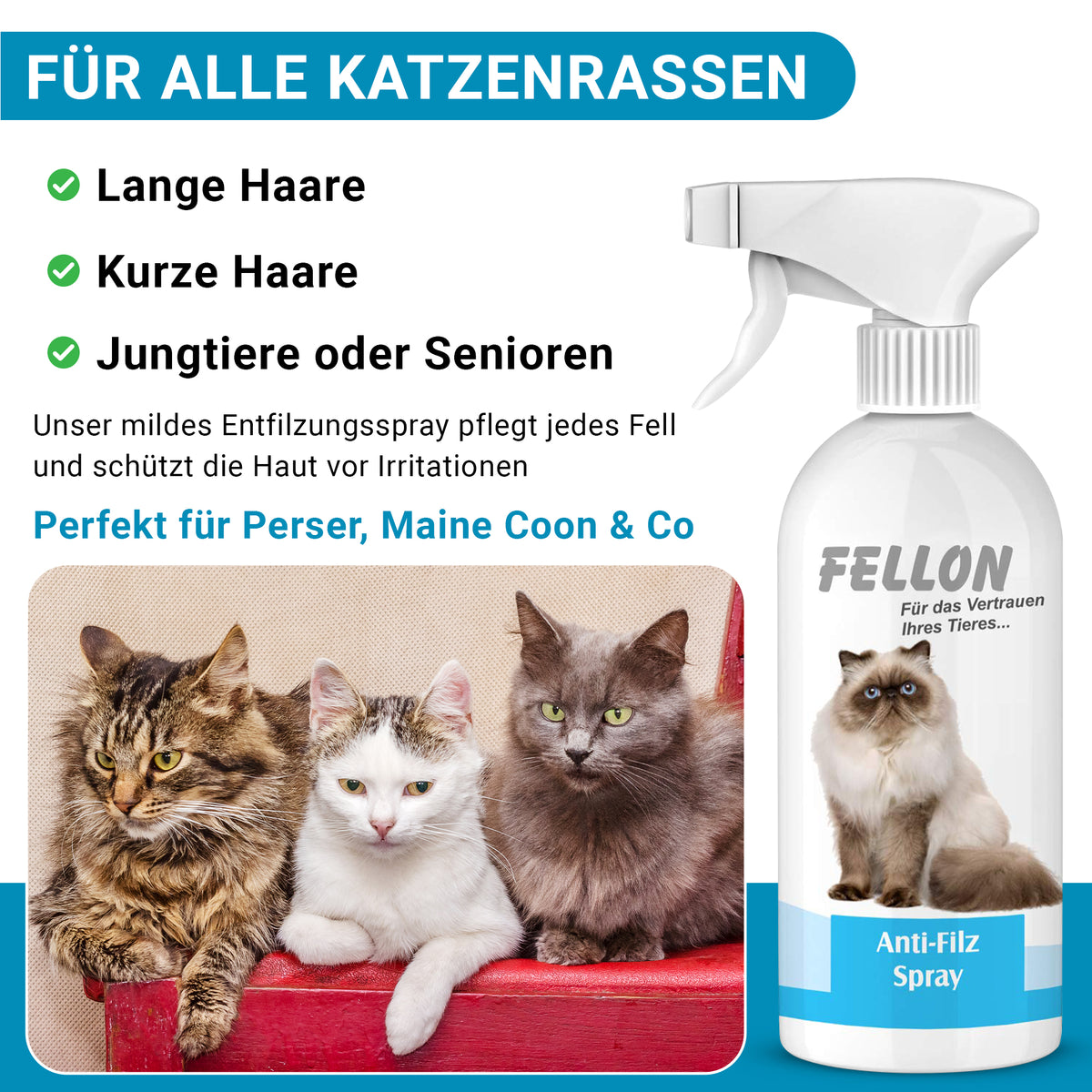 Fellon Anti-Filz Spray für Katzen 1 Liter Nachfüllflasche – Bild 5