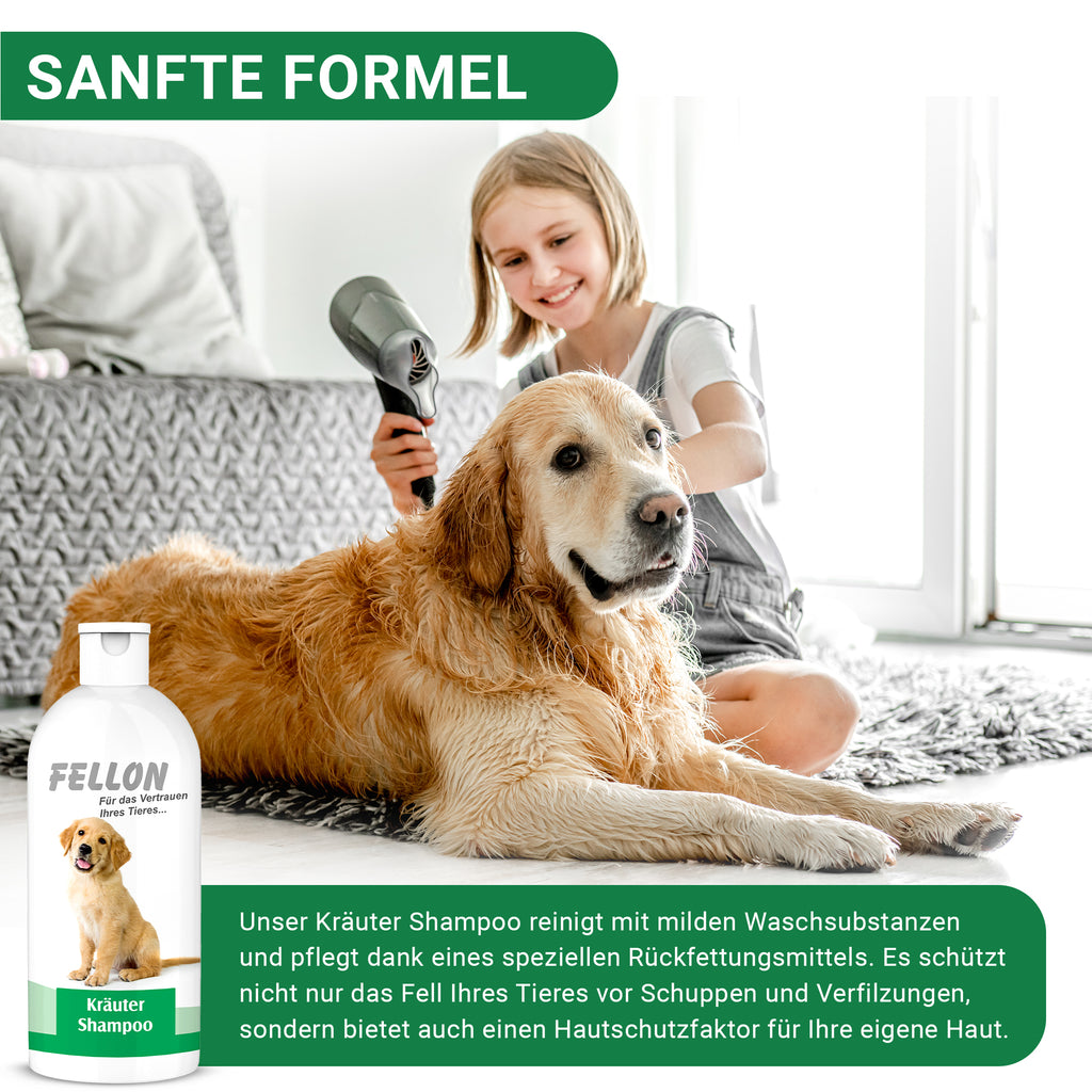 Fellon Kräuter Shampoo für Hunde 1 Liter – Bild 7